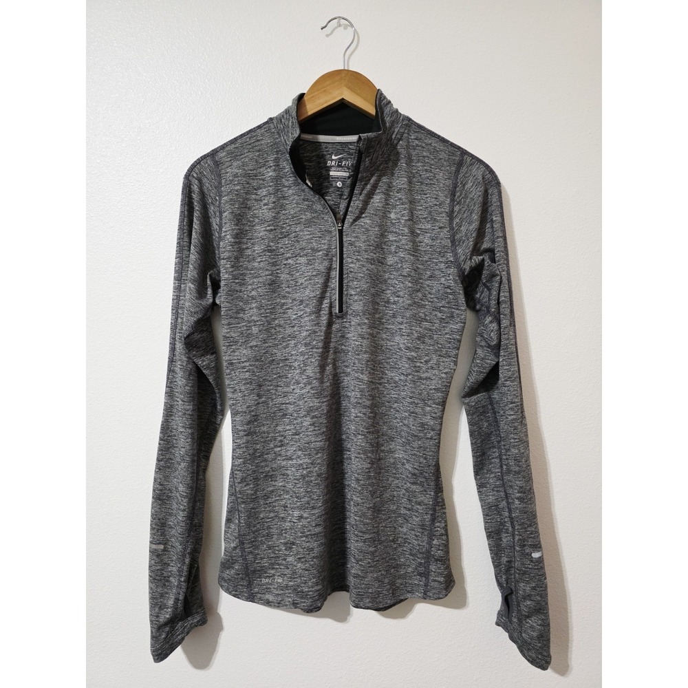 Nike Dri-Fit Element Quarter Zip Long Sleeve Pullover Women's Size Small Gray
